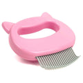 The Original Pet Hair Removal Massaging Shell Comb Soft Deshedding Brush Grooming and Shedding Matted Fur Remover Dematting tool for Long and Short Hair Cat Dog Puppy Bunny (Pink)