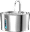Cat Water Fountain Stainless Steel: Cat Fountain for Drinking - Automatic Pet Water Fountain for Cats Inside - 74oz/2.2L Dog Water Dispenser Drinking Supplies Metal Kitty Spout Animal Waterer Bowl