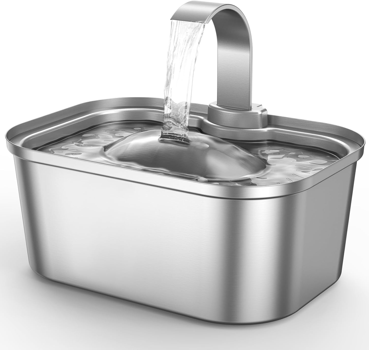 Cat Water Fountain Stainless Steel - Water Fountain for Cats Indoor - Cat Drinking Fountain Water Bowl - Automatic Water Dispense for Cats Dogs Pets - Built-in 3+3 Replacement Filters