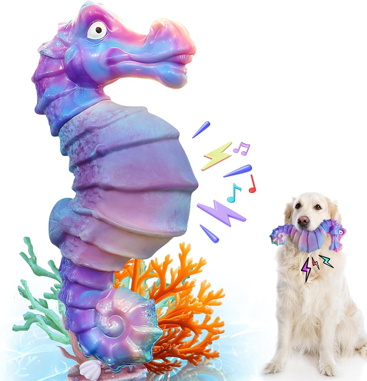 Dog Chew Toys for Aggressive Chewers: Squeaky Dog Chew Toys for Large Dogs-Tough Interactive Toys for All Breeds-Rubber Belly- ChewToys with Fun Squeaky Sound for Boredom