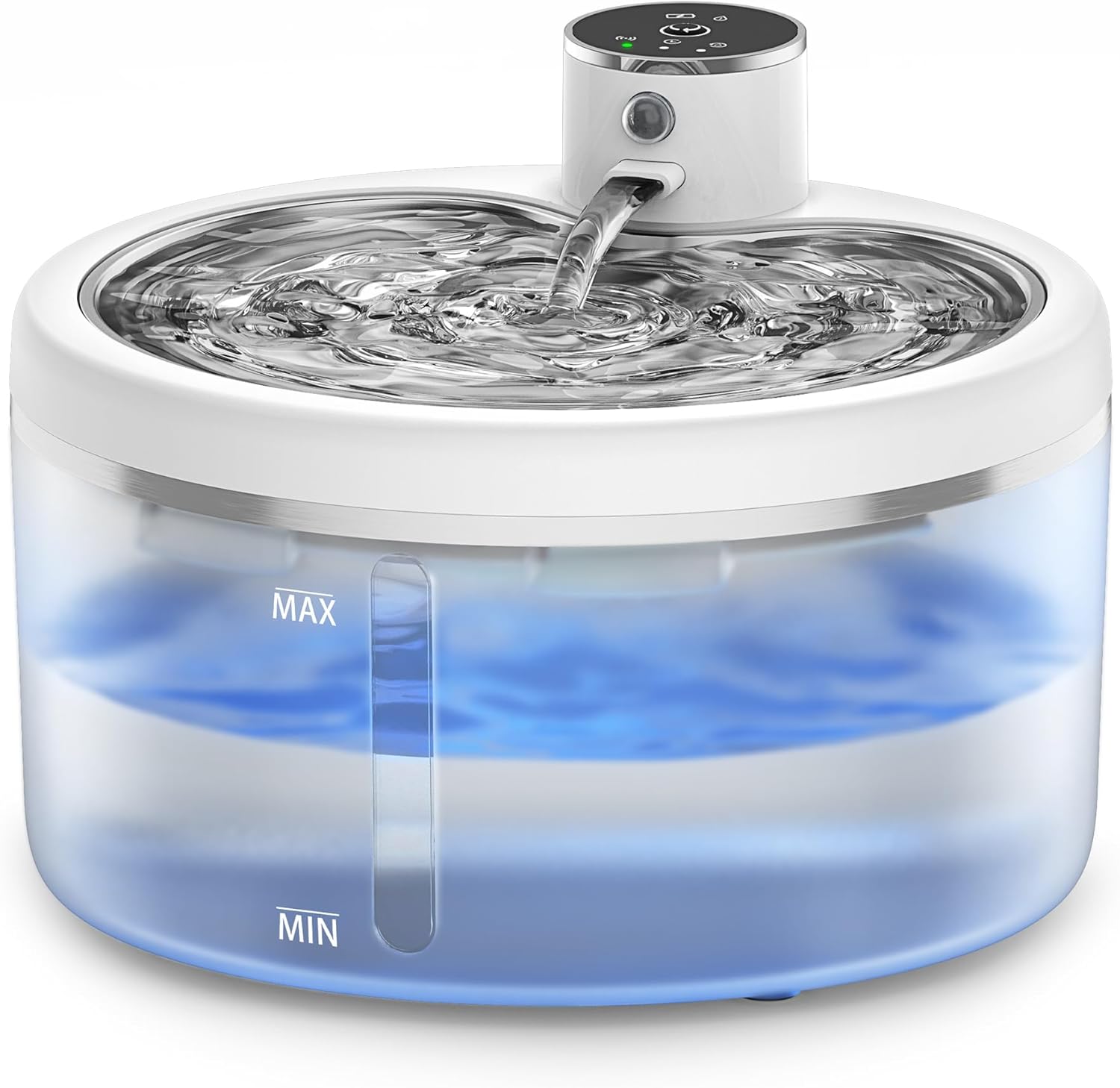 Cat Water Fountain for Drinking, Wireless Rechargeable Smart Automatic Pet Water Dispenser for Cats Dogs, 102oz/3L Drinking Fountains for Multiple Pets Indoor, Easy to Clean, 3 Filters & White