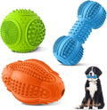 Dog Chew Toys 3 Pack for Aggressive Chewers, Multifunctional Teeth Cleaning and Gum Massage, Tough Toys with Natural Rubber for Large and Medium Dog
