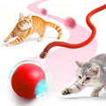Interactive Cat Toy Ball 2.0, Upgraded Interactive Electric Rolling Ball with Teasing Tail, Moving Cat Toy for Bored Indoor Adult Cats with 3 Modes (Red)