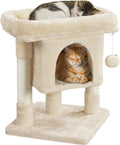 23.5in Cat Tree Tower, Cat Condo with Sisal-Covered Scratching Posts, Cat House Activity Center Furniture for Kittens, Cats and Pets - Beige