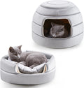 Cat Bed and House, 2-in-1 Foldable Cat Houses for Indoor Cats, Soft Velvet Cat Cave, Removable and Washable Cushion, Cat Condo for All-Season Comfort and Style
